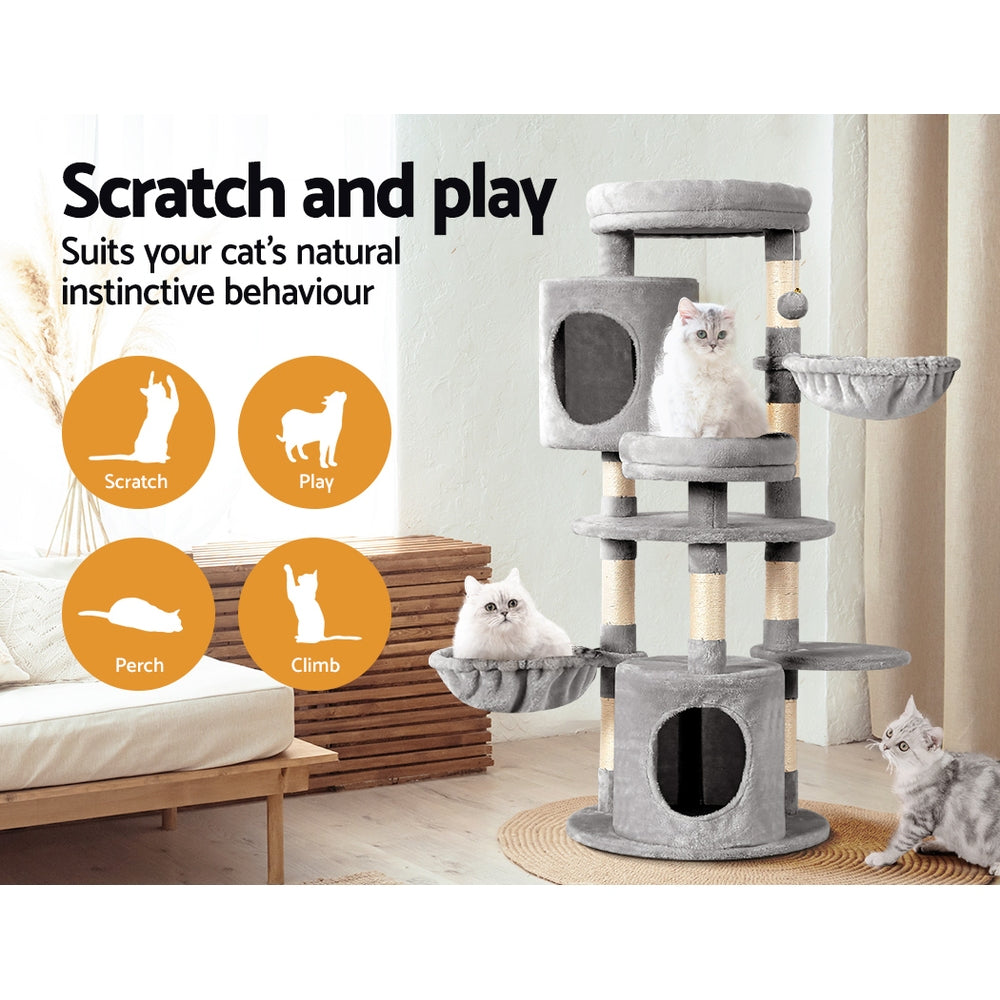 Marlook Cat Tree 123cm Tower Scratching Post Scratcher Wood Condo House Bed Toys