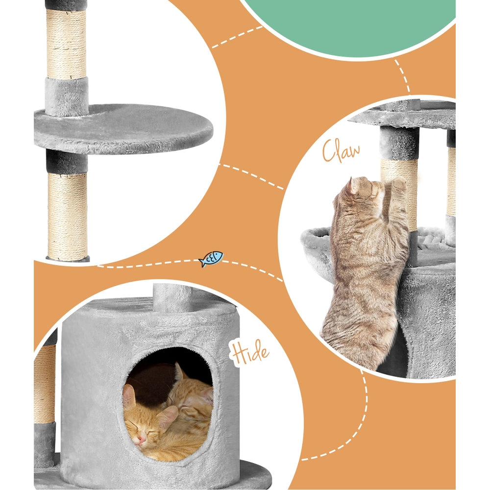 Marlook Cat Tree 123cm Tower Scratching Post Scratcher Wood Condo House Bed Toys