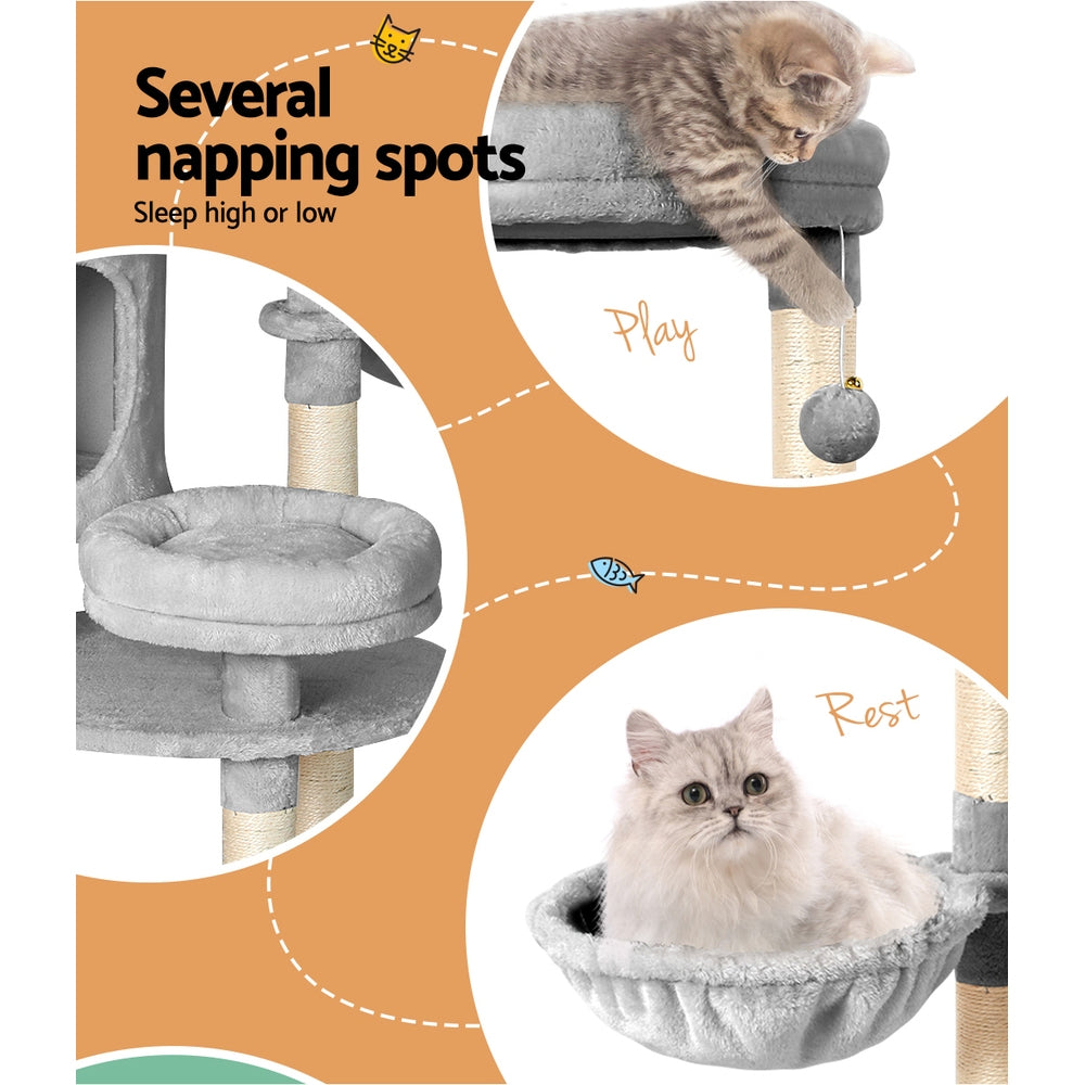 Marlook Cat Tree 123cm Tower Scratching Post Scratcher Wood Condo House Bed Toys
