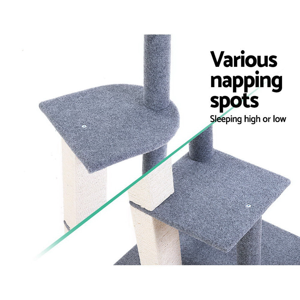 Marlook Cat Tree 124cm Scratching Post Tower Scratcher Trees Wood Condo Board