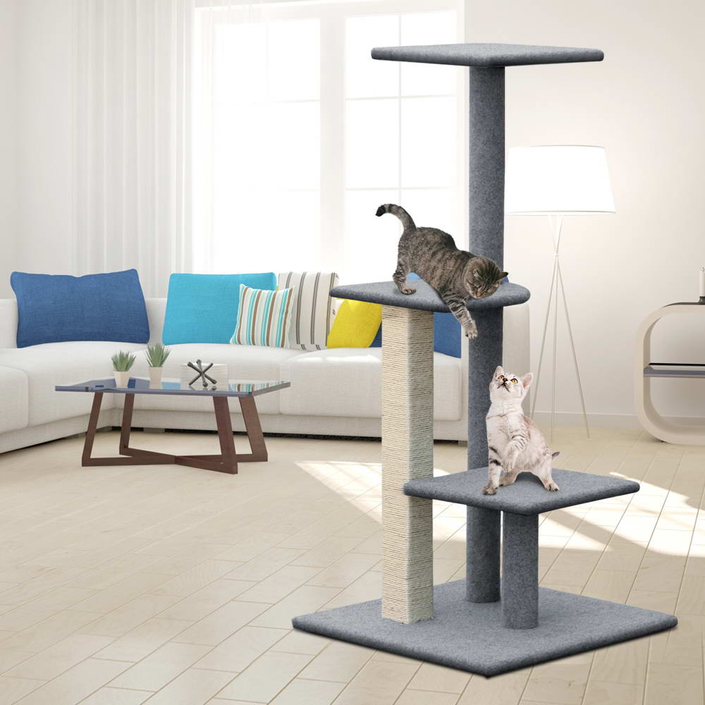 Marlook Cat Tree 124cm Scratching Post Tower Scratcher Trees Wood Condo Board