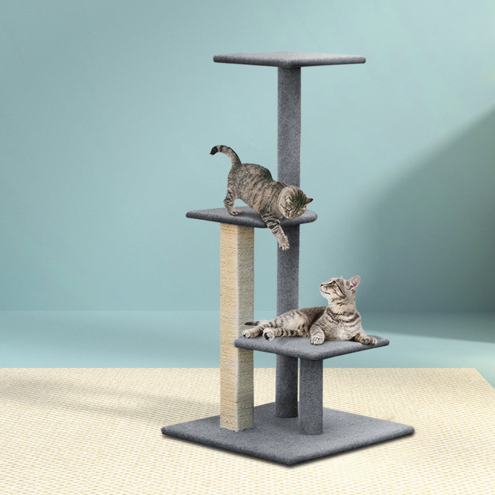 Marlook Cat Tree 124cm Scratching Post Tower Scratcher Trees Wood Condo Board