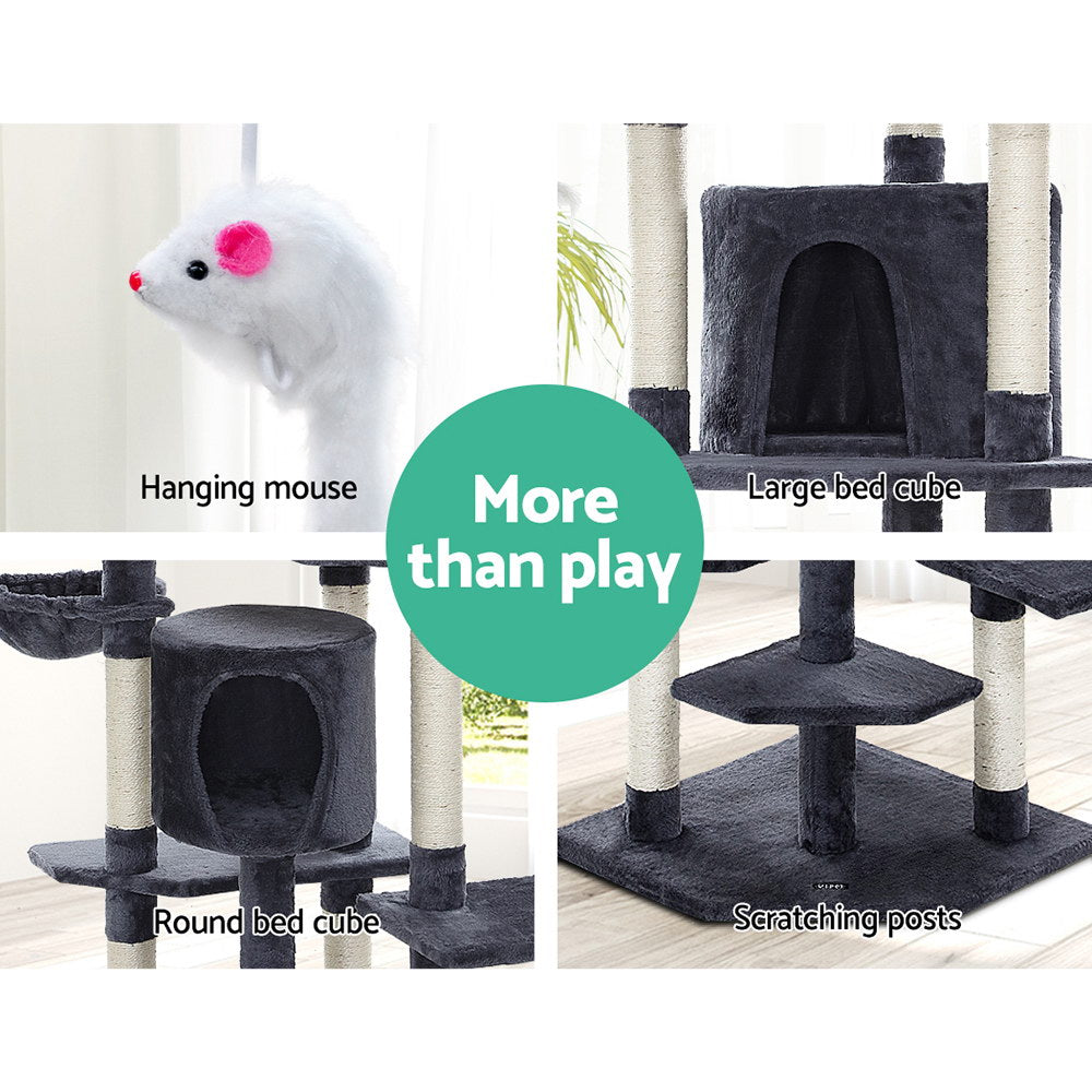 Marlook Cat Tree 203cm Tower Scratching Post Scratcher Condo Trees House Bed Grey