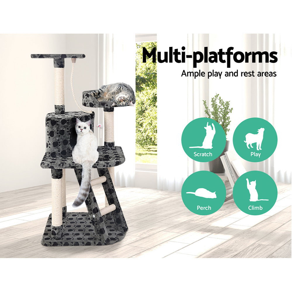 Marlook Cat Tree 120cm Tower Scratching Post Scratcher Trees Bed Wood Condo Toys Bed