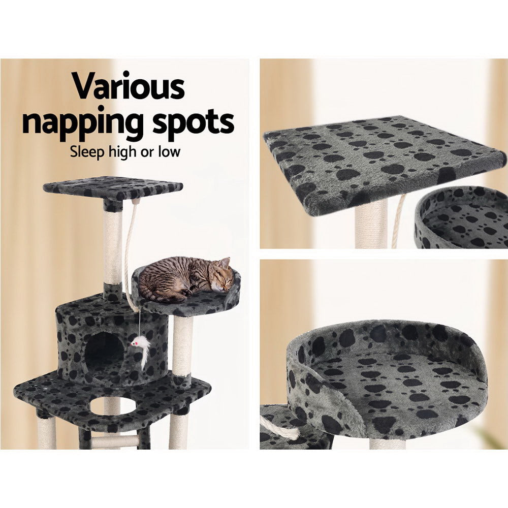 Marlook Cat Tree 120cm Tower Scratching Post Scratcher Trees Bed Wood Condo Toys Bed