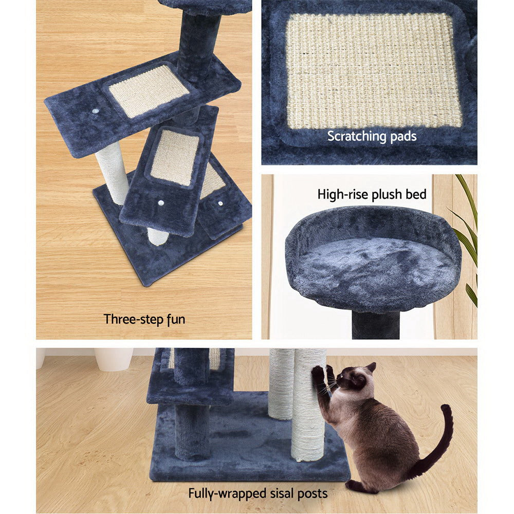 Marlook Cat Tree 100cm Scratching Post Scratcher Tower Wood Condo House Trees Bed