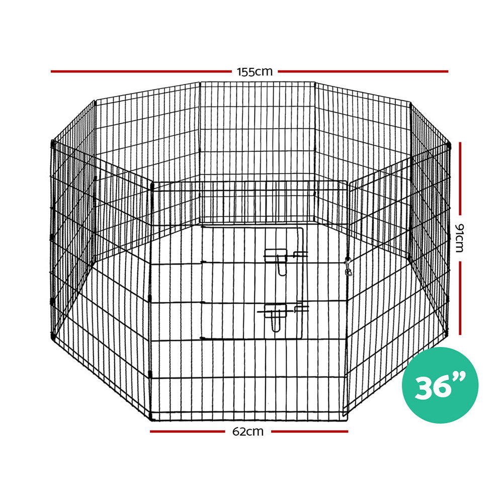 Marlook 36" 8 Panel Dog Playpen Pet Fence Exercise Cage Enclosure Play Pen