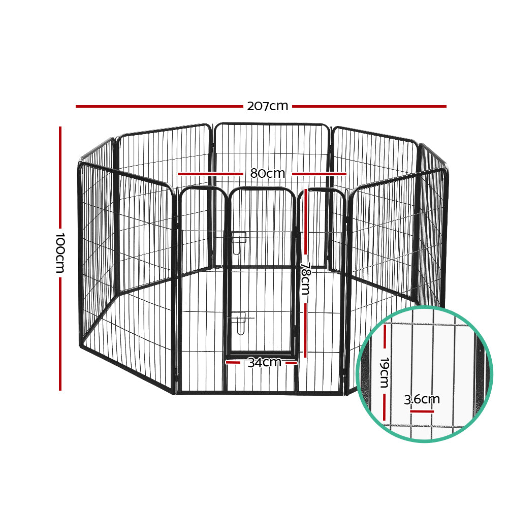 Marlook 40" 8 Panel Dog Playpen Pet Exercise Cage Enclosure Fence Play Pen