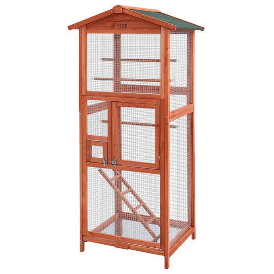 Marlook Bird Cage 72cm x 60cm x 168cm Pet Cages Large Aviary Parrot Carrier Travel Canary Wooden XL