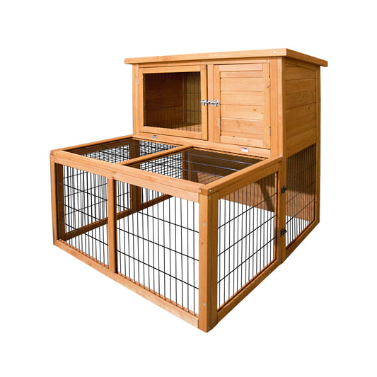 Marlook Chicken Coop 96cm x 96cm x 100cm Rabbit Hutch Large Run Wooden Cage Outdoor House