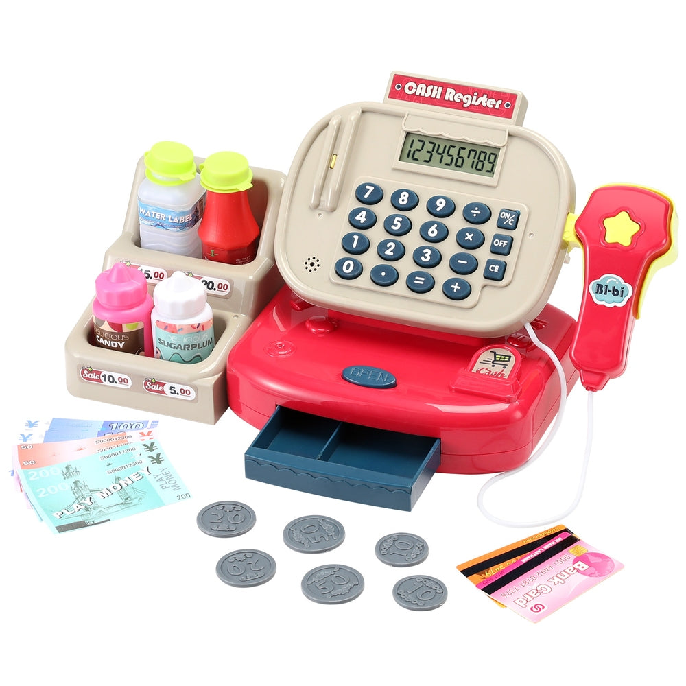 Marlook Kids Cash Register Calculator Pretend Play Shops Money Checkout Toys Set