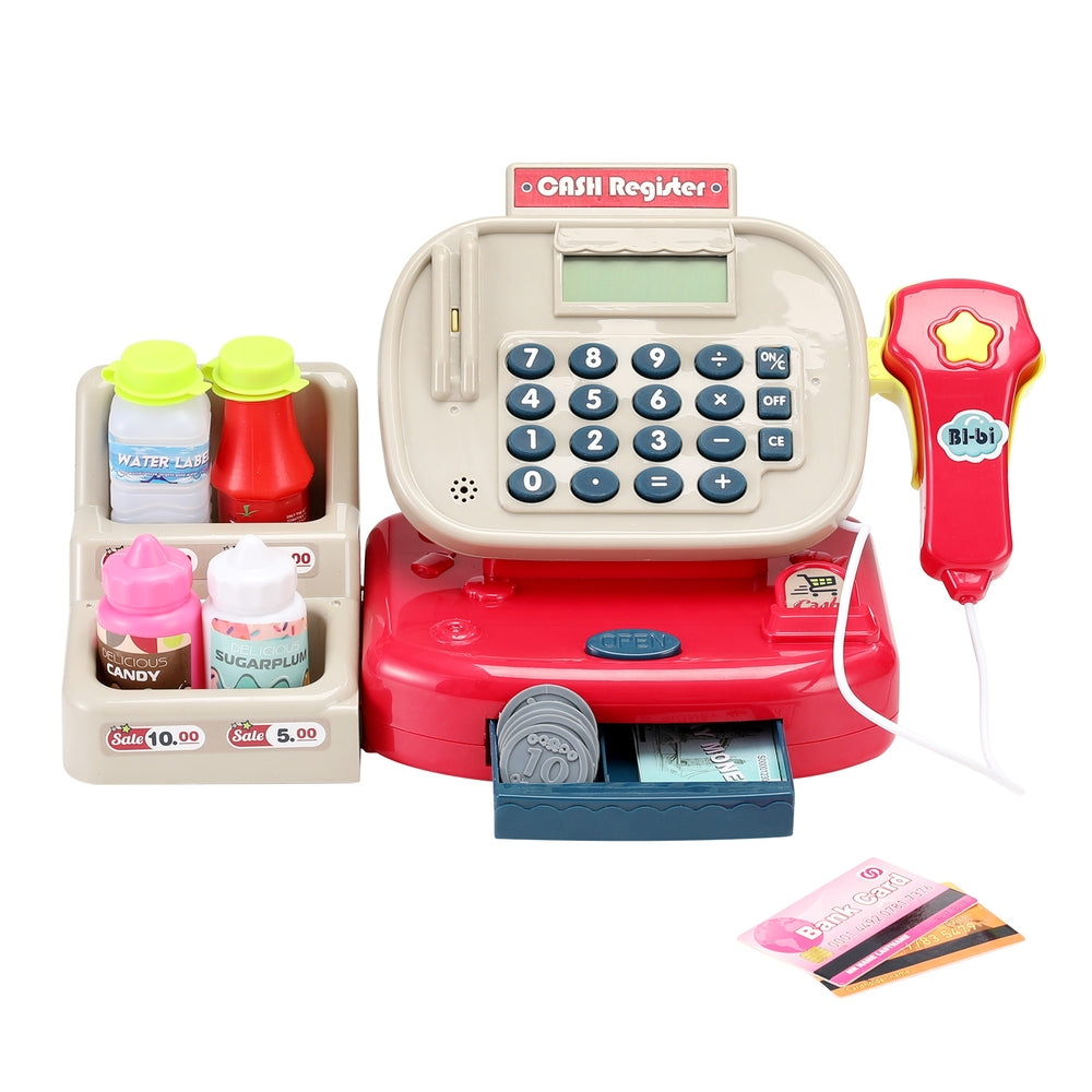 Marlook Kids Cash Register Calculator Pretend Play Shops Money Checkout Toys Set