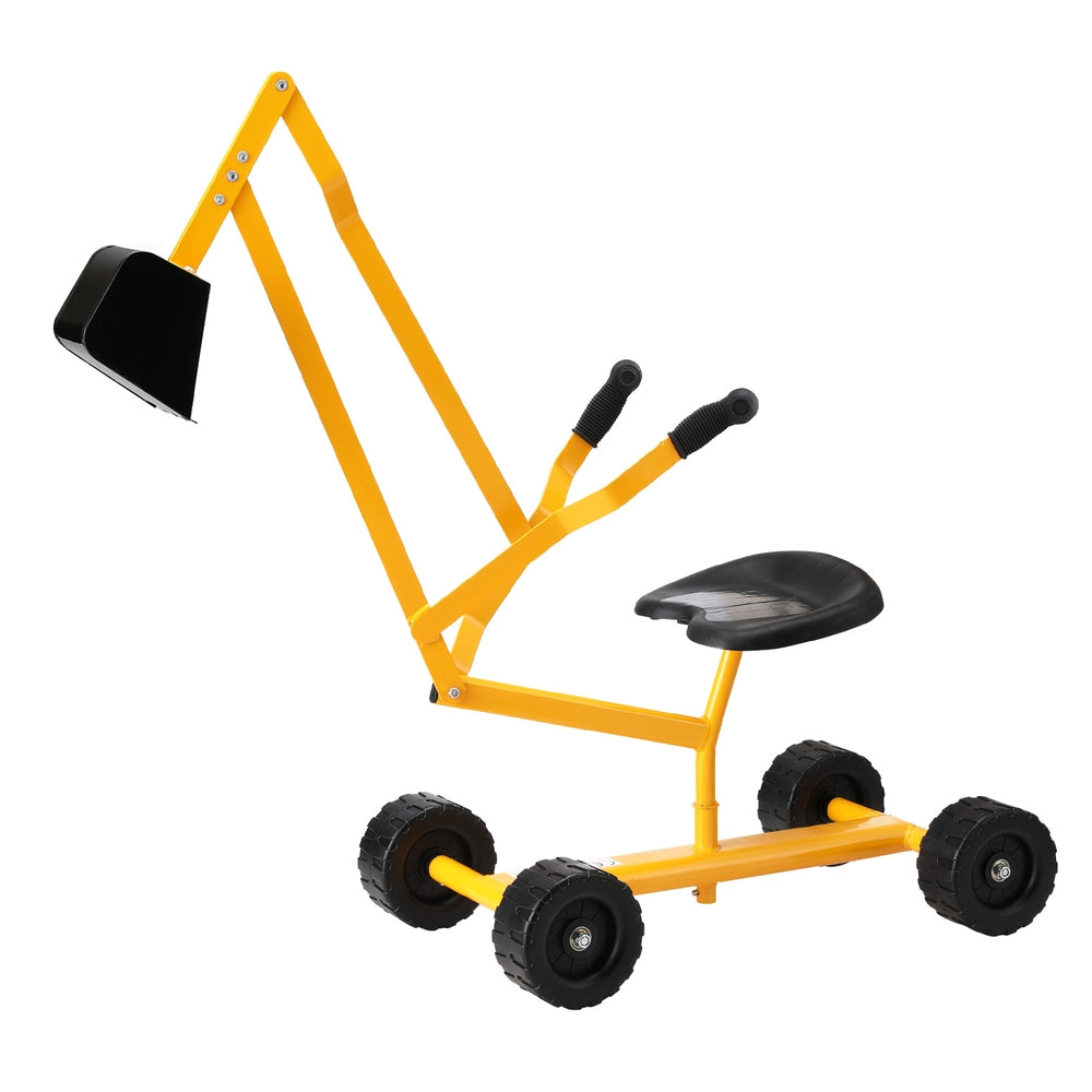 Marlook Kids Ride On Car Digger Bulldozer Sandpit Play Toys Rotate Seat Yellow