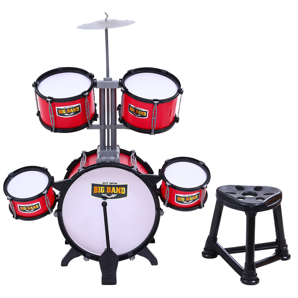 Marlook Kids 7 Drum Set Junior Drums Kit Musical Play Toys Childrens Mini Big Band