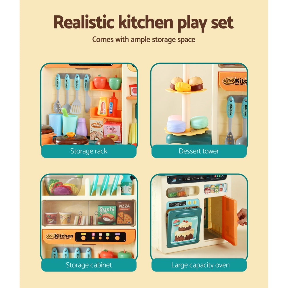 Marlook Kids Kitchen Pretend Play Set Cooking Sound Steam Light Function
