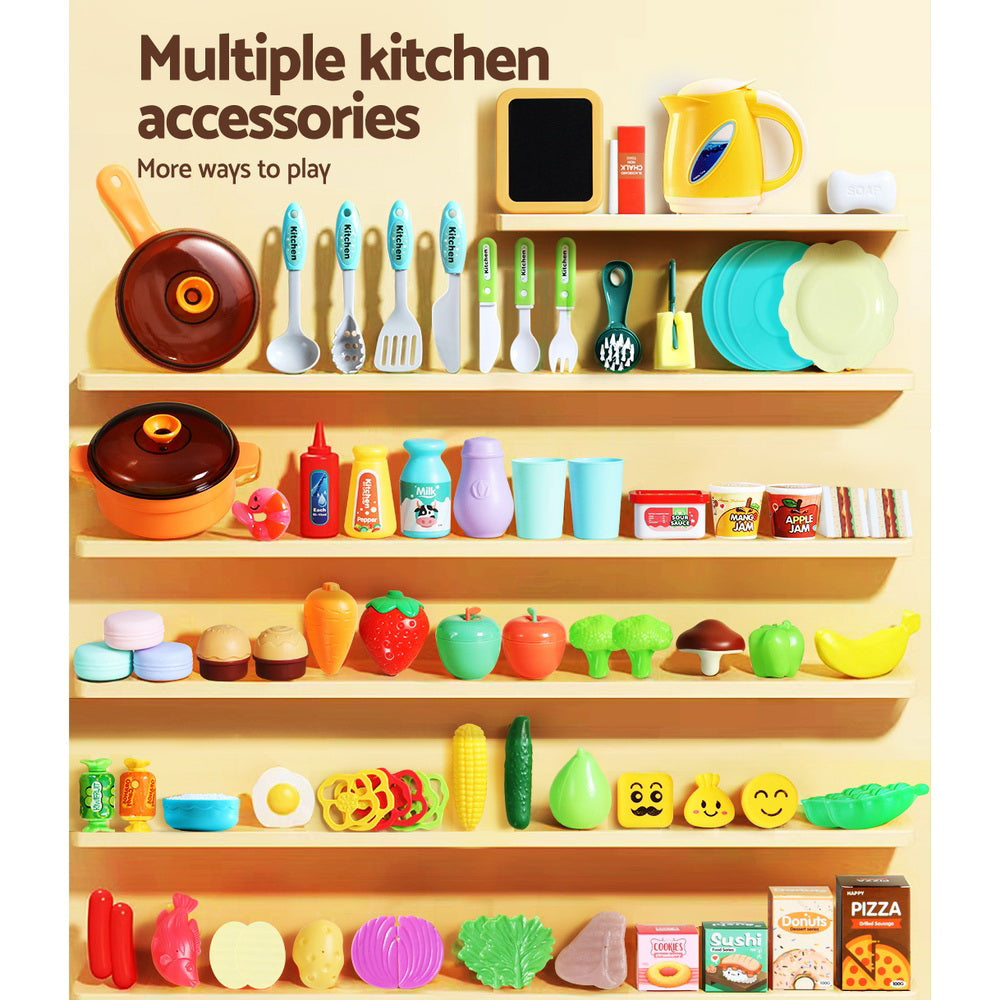 Marlook Kids Kitchen Pretend Play Set Cooking Sound Steam Light Function