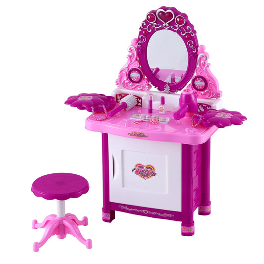 Marlook Kids Pretend Makeup Play Set Dressing Table Chair Girls Toys Children
