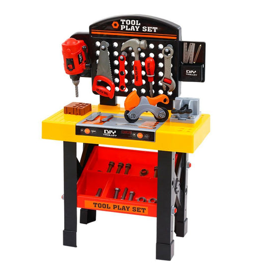 Marlook Kids Pretend Workbench DIY Tools 54 Piece Children Role Play Toys Black