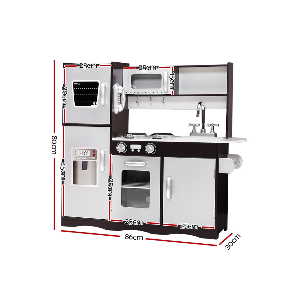 Marlook Kids Kitchen Play Set Wooden Pretend Toys Cooking Children Stove Fridge