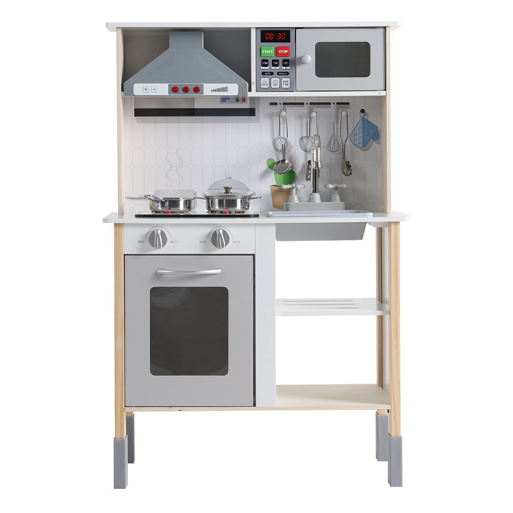 Marlook Kids Kitchen Play Set Wooden Pretend Toys Cooking Children Cookware Sink