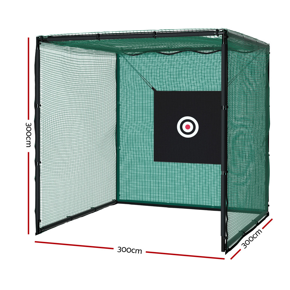 Marlook 3m Golf Practice Net Hitting Cage with Steel Frame Baseball Training