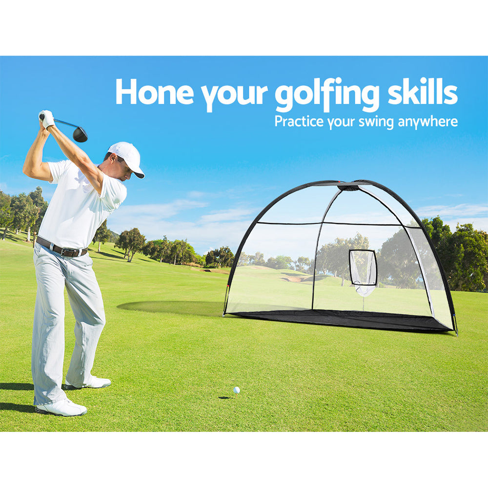 Marlook 3.5m Golf Practice Net Portable Training Aid Driving Target Tent Black