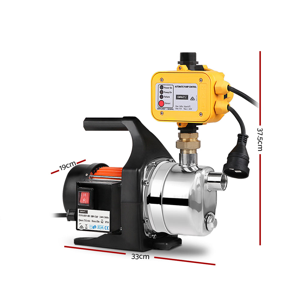 Marlook Garden Water Pump High Pressure 1500W Tank Rain Farm Irrigation House Yellow