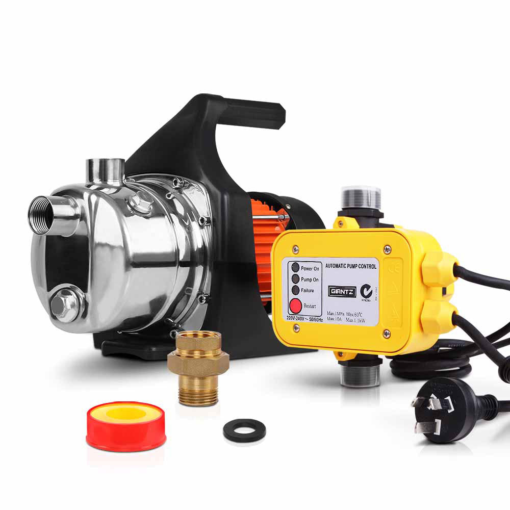 Marlook Garden Water Pump High Pressure 1500W Tank Rain Farm Irrigation House Yellow