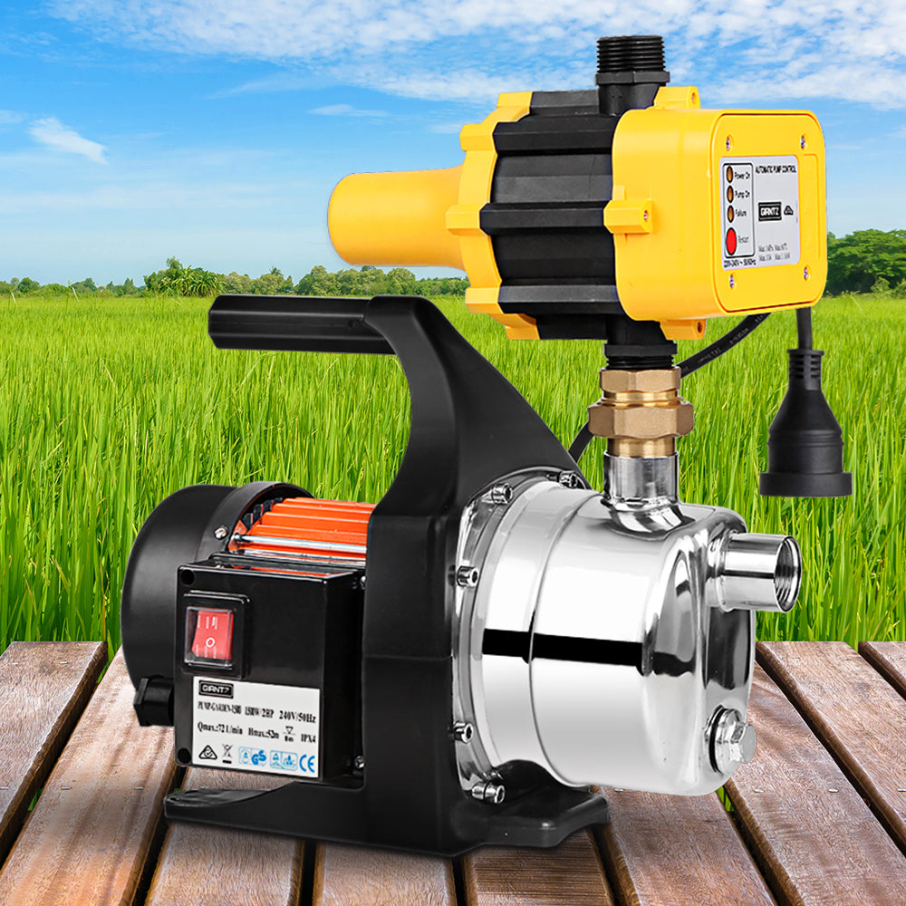 Marlook Garden Water Pump High Pressure 1500W Tank Rain Farm Irrigation House Yellow