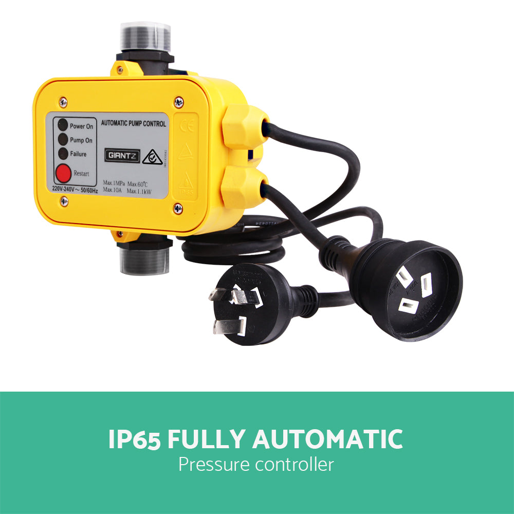 Marlook Garden Water Jet Pump High Pressure 800W Tank Rain Farm Irrigation Yellow