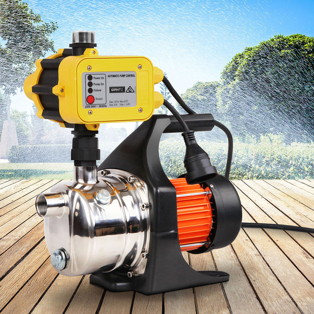 Marlook Garden Water Jet Pump High Pressure 800W Tank Rain Farm Irrigation Yellow