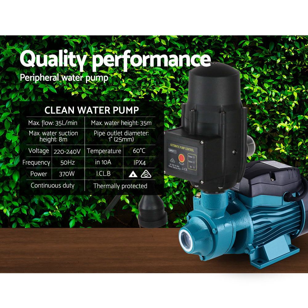 Marlook Peripheral Water Pump Garden Boiler Car Wash Auto Irrigation QB60 Black