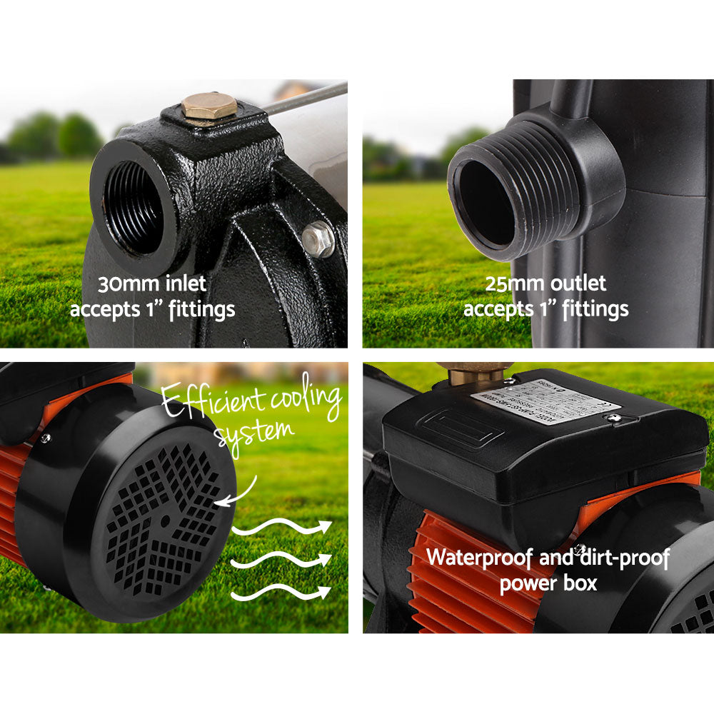 Marlook Garden Water Pump High Pressure 1800W Multi Stage Tank Rain Irrigation Black