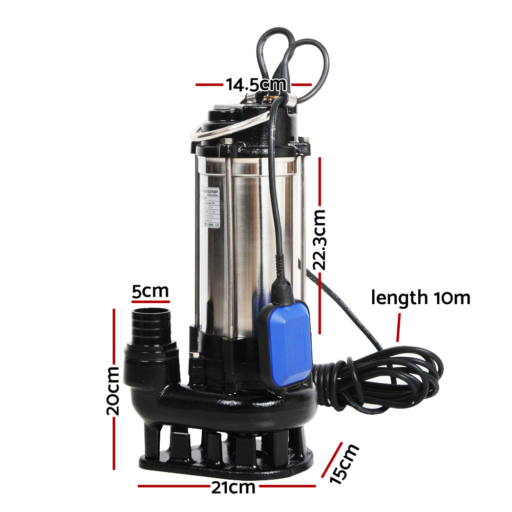 Marlook 2000W Submersible Dirty Water Pump Bore Tank Well Steel Automatic