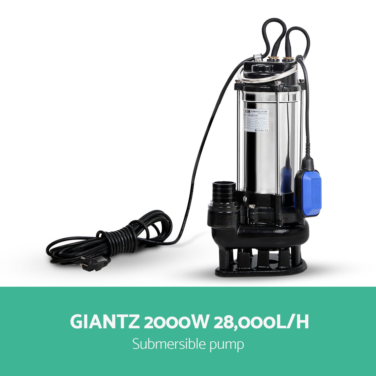 Marlook 2000W Submersible Dirty Water Pump Bore Tank Well Steel Automatic
