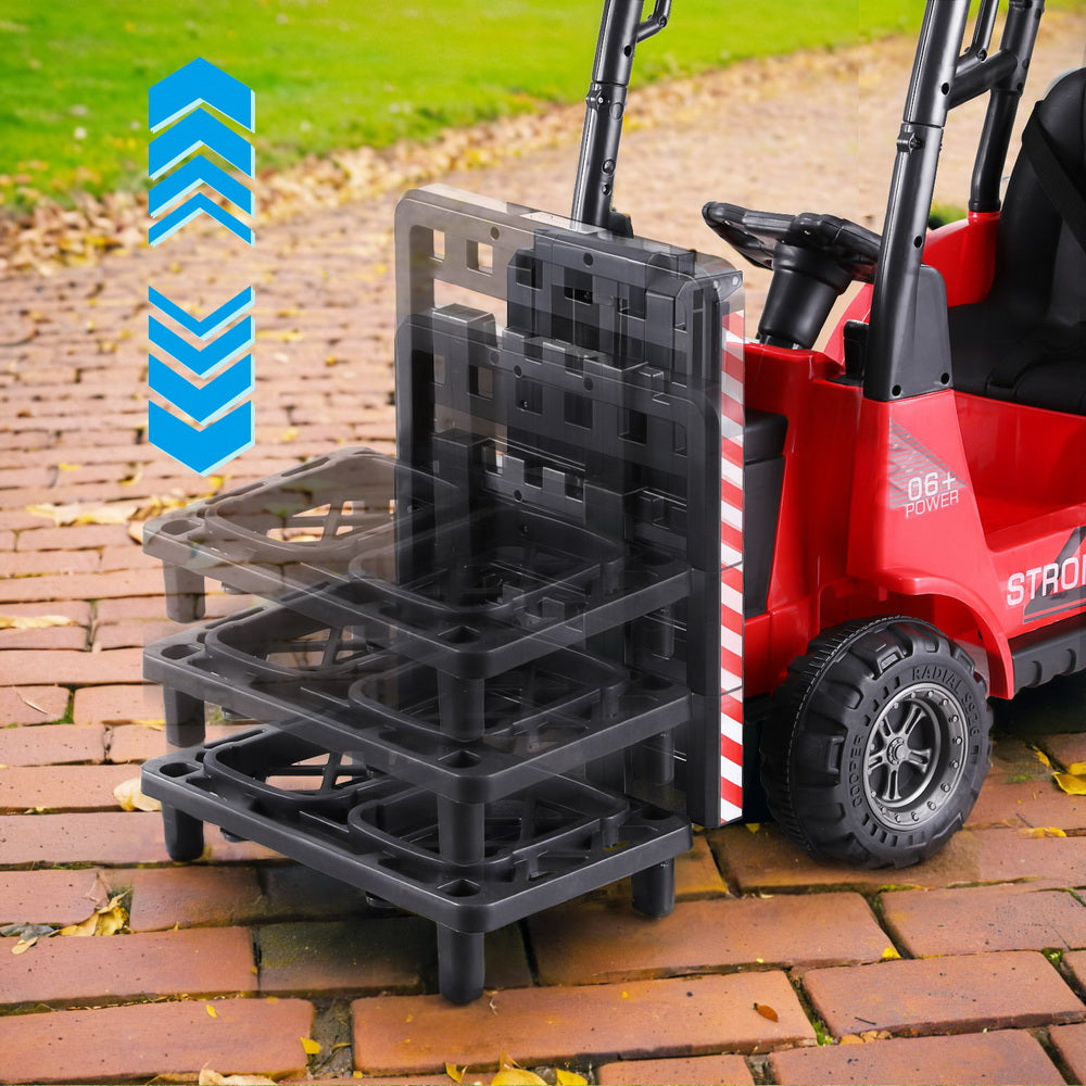 Marlook Kids Electric Ride On Car Forklift Loader Toys Cars Horn Remote 12V Red
