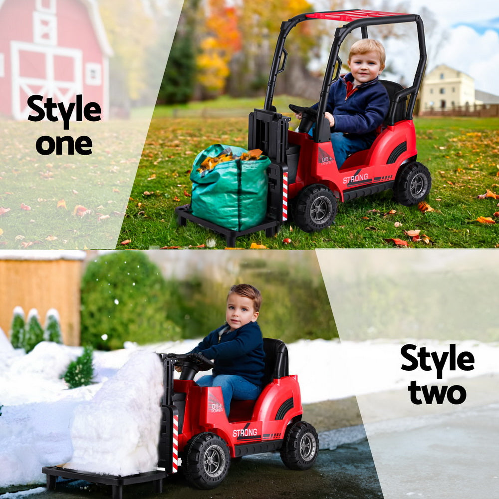 Marlook Kids Electric Ride On Car Forklift Loader Toys Cars Horn Remote 12V Red