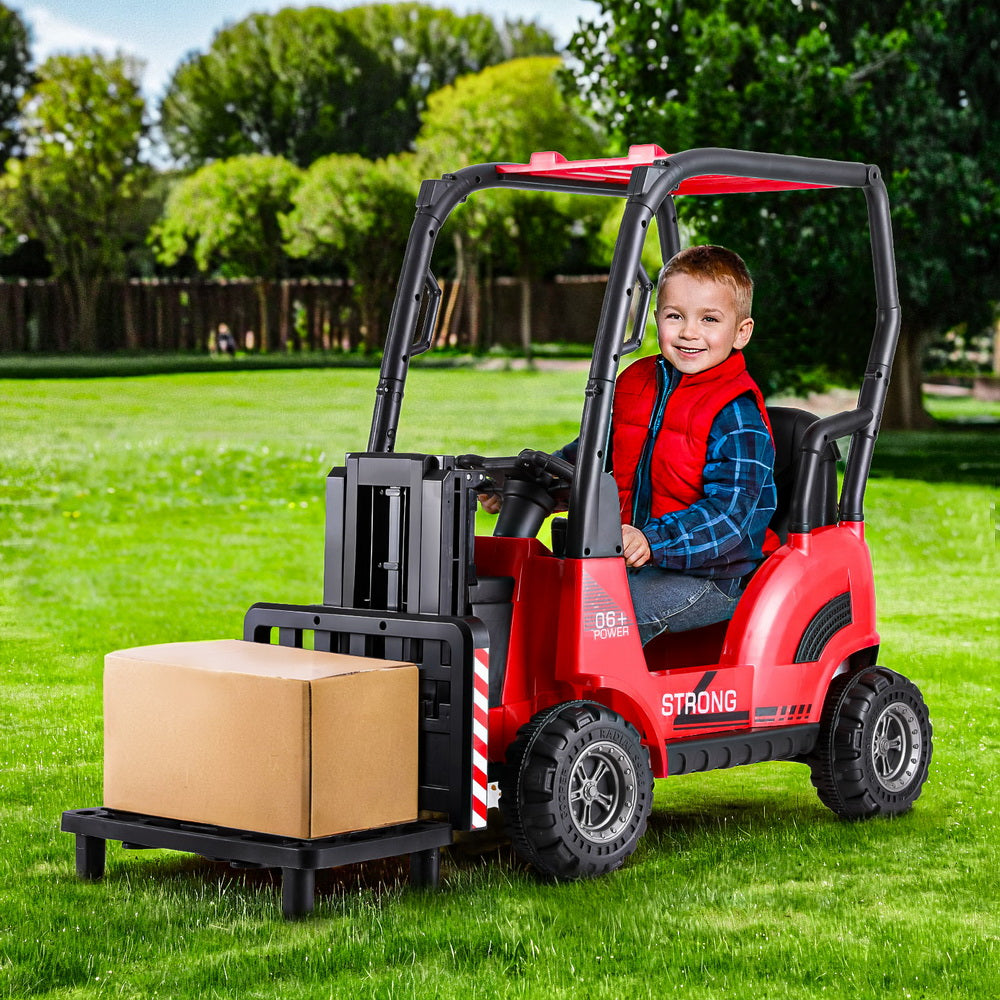 Marlook Kids Electric Ride On Car Forklift Loader Toys Cars Horn Remote 12V Red