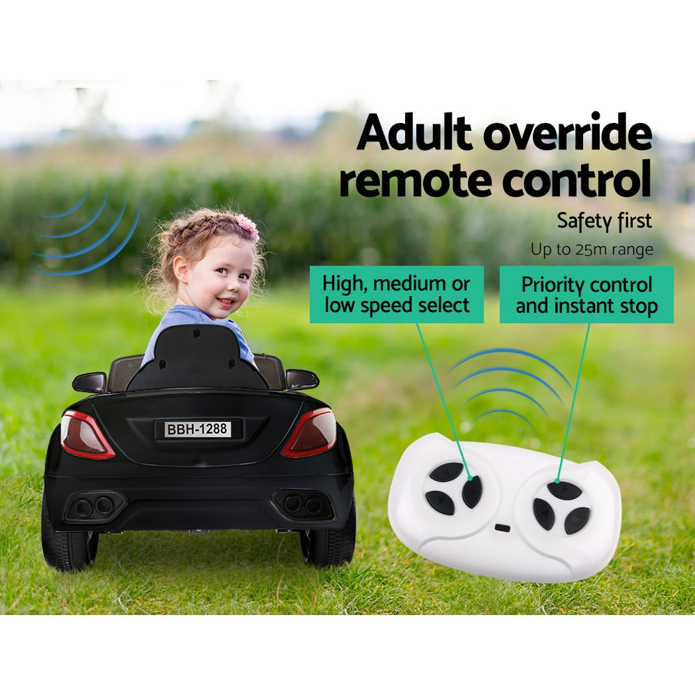 Marlook Kids Electric Ride On Car Toys Cars Horn Music Remote Control 12V Black