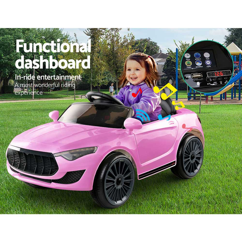 Marlook Kids Electric Ride On Car Toys Cars Headlight Music Remote Control 12V Pink