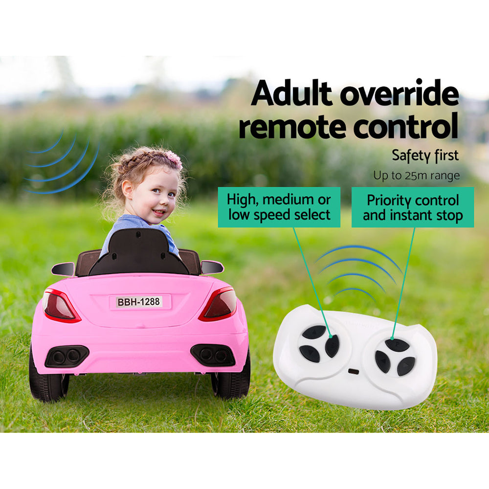 Marlook Kids Electric Ride On Car Toys Cars Headlight Music Remote Control 12V Pink