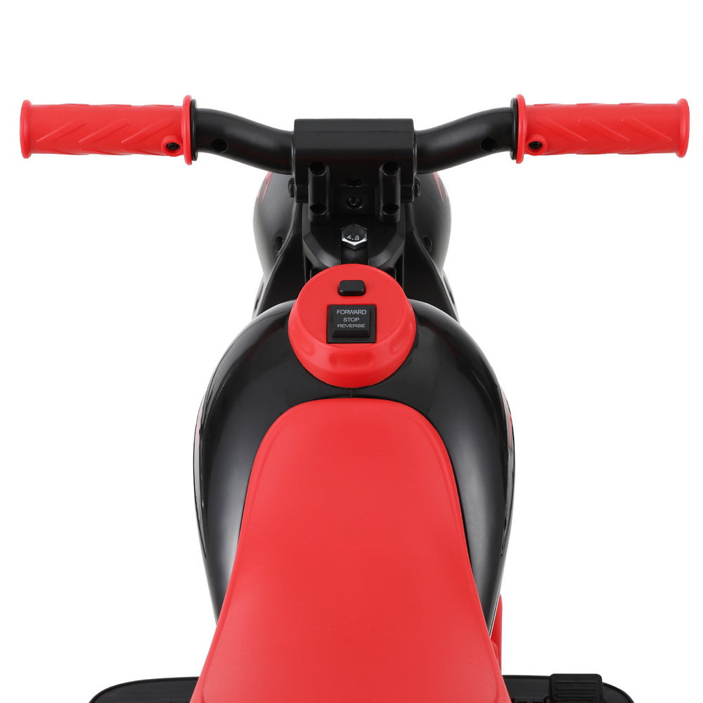 Marlook Kids Ride On Car Motorcycle Motorbike with Bubble Maker Electric Toy 6V Red