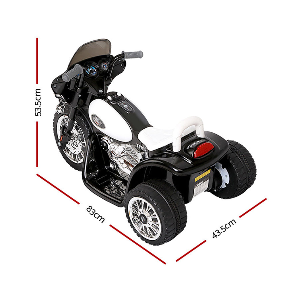 Marlook Kids Electric Ride On Patrol Police Car Harley-Inspired 6V Black