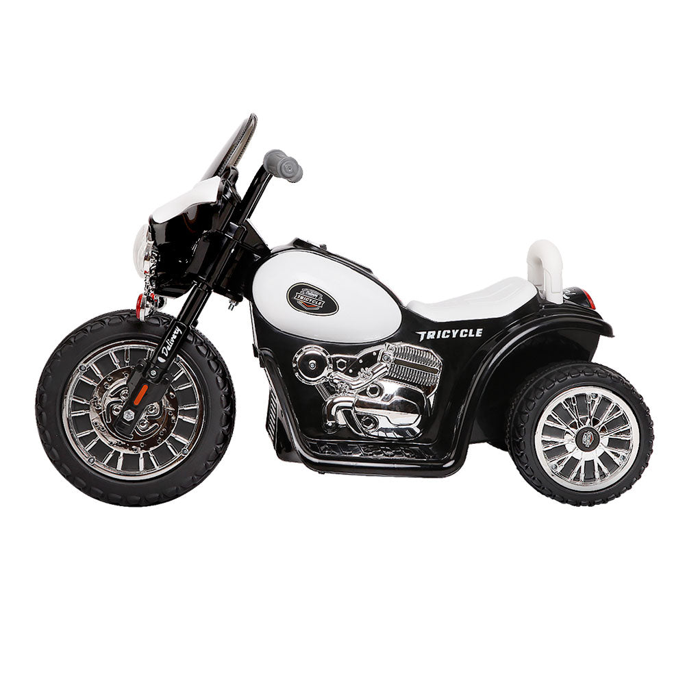 Marlook Kids Electric Ride On Patrol Police Car Harley-Inspired 6V Black