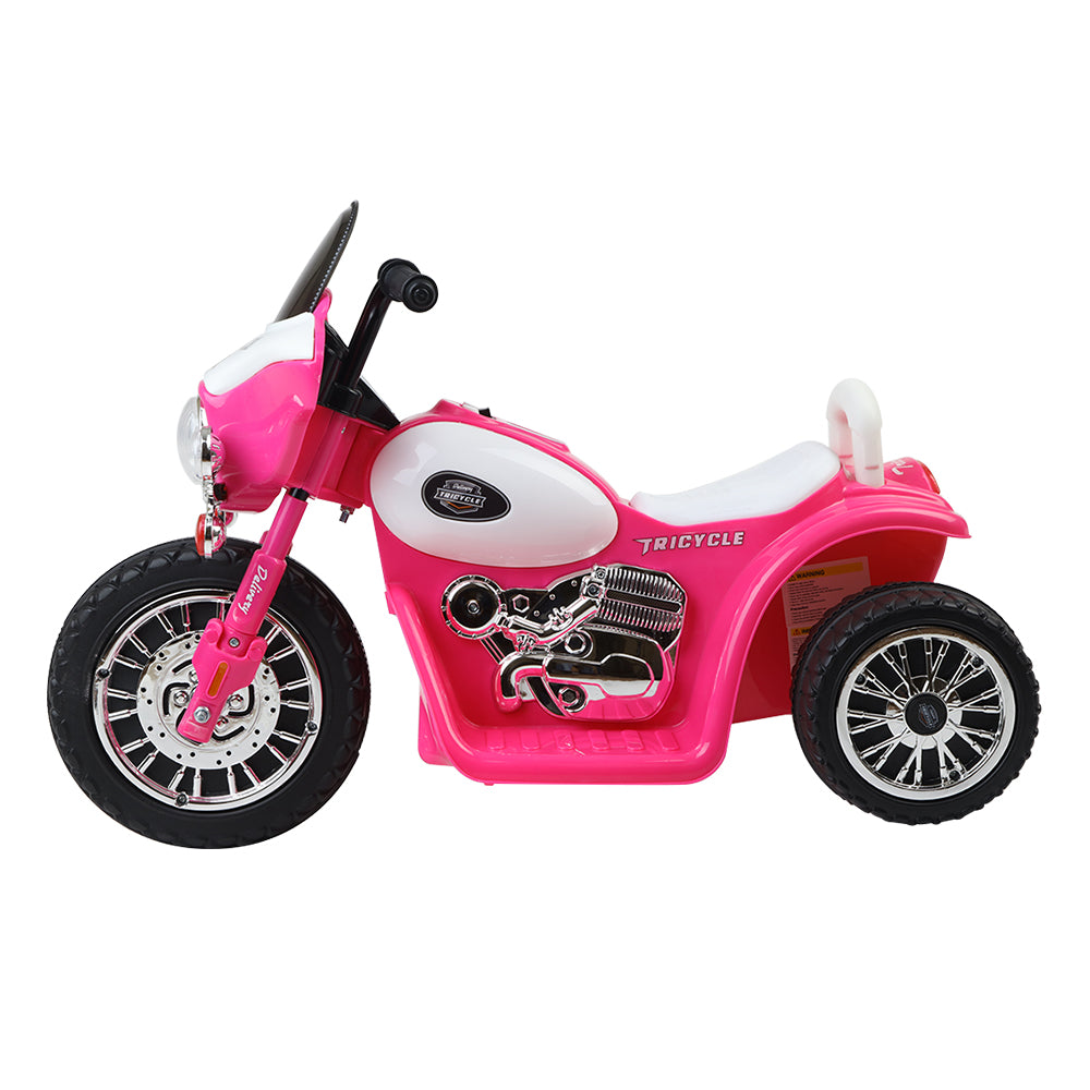 Marlook Kids Electric Ride On Patrol Police Car Harley-Inspired 6V Pink
