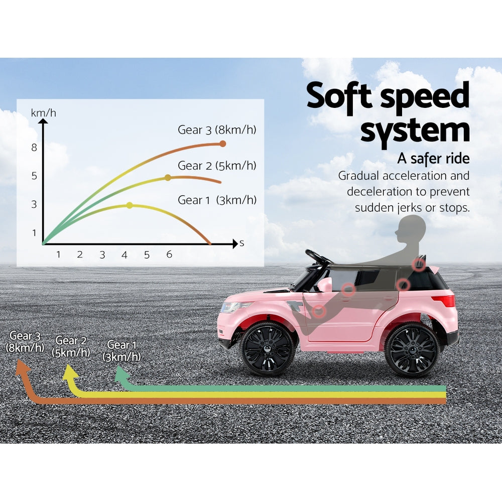 Marlook Kids Electric Ride On Car SUV Range Rover-inspired Cars Remote 12V Pink