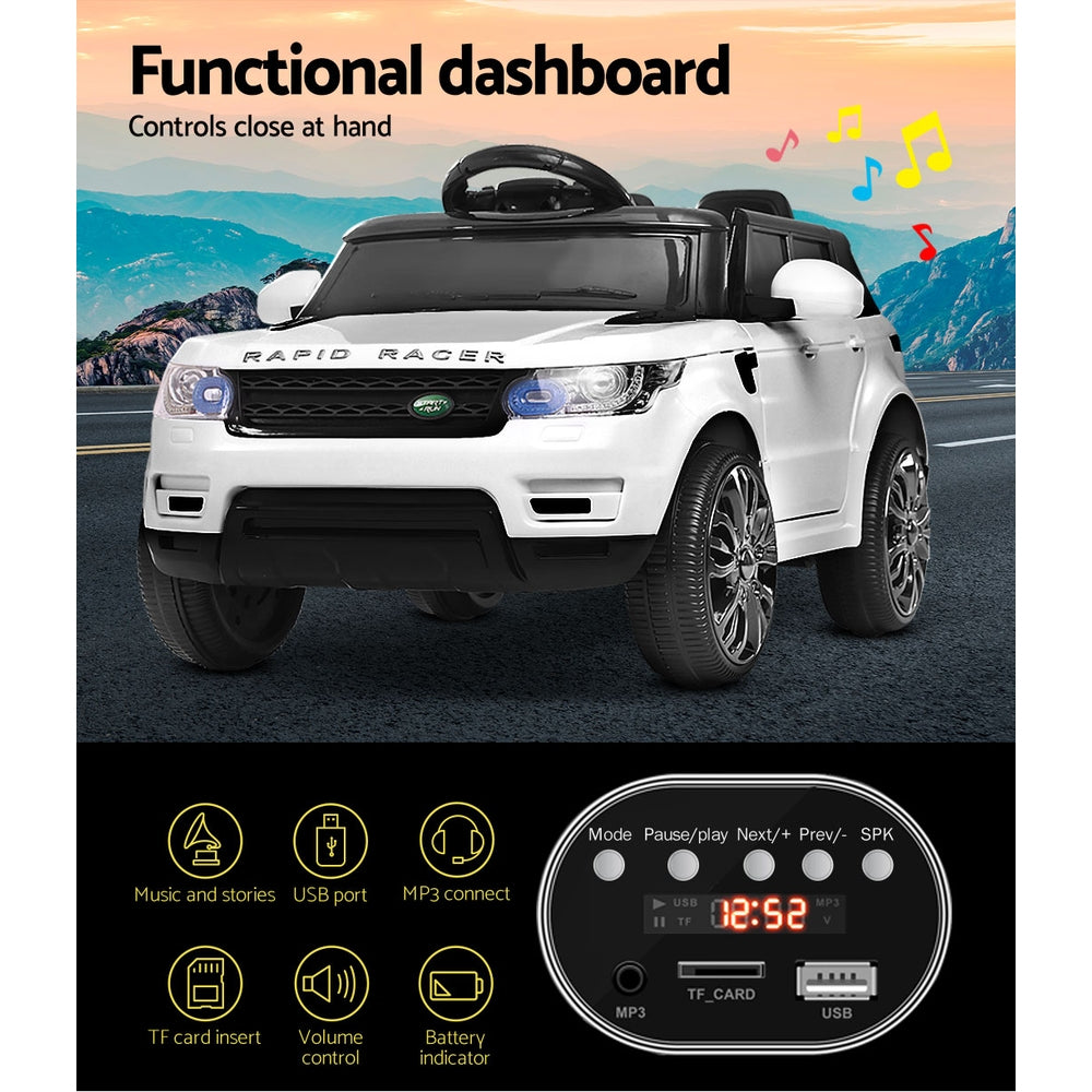 Marlook Kids Electric Ride On Car SUV Range Rover-inspired Cars Remote 12V White