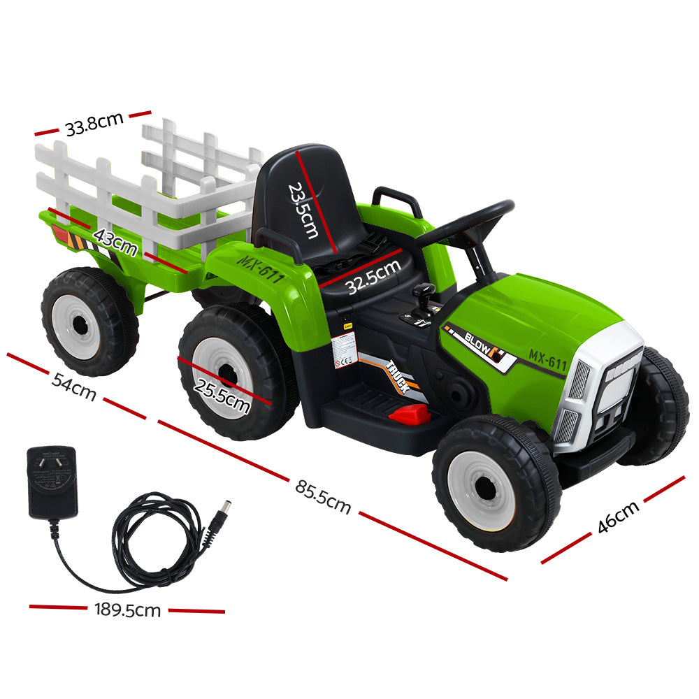 Marlook Kids Electric Ride On Car Tractor Toy Cars 12V Green
