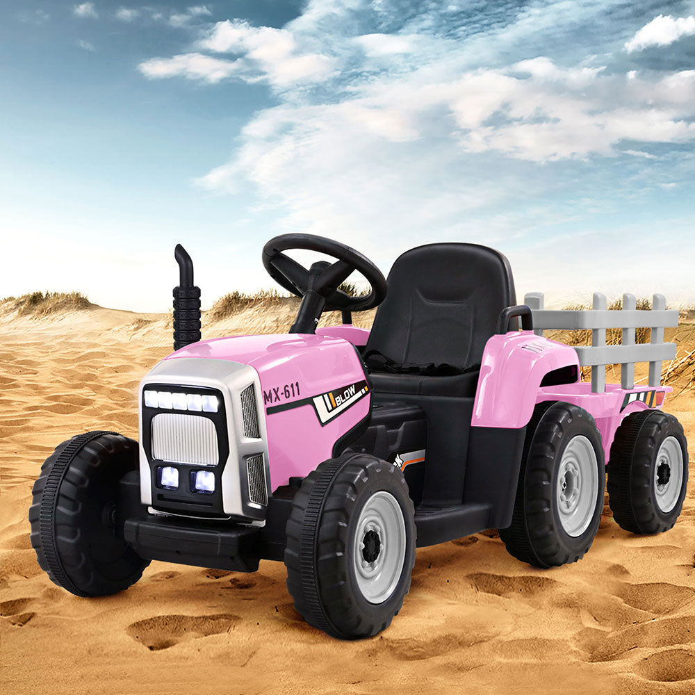 Marlook Kids Electric Ride On Car Tractor Toy Cars 12V Pink