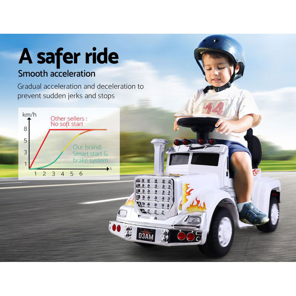 Marlook Kids Electric Ride On Car Truck Motorcycle Motorbike Toy Cars 6V White